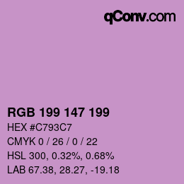 Color code: RGB 199 147 199 | qconv.com