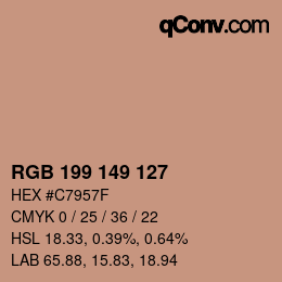 カラーコード: RGB 199 149 127 | qconv.com