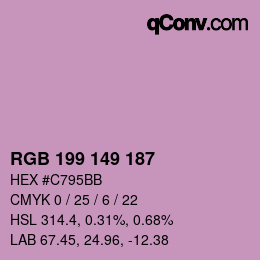 カラーコード: RGB 199 149 187 | qconv.com