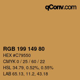カラーコード: RGB 199 149 80 | qconv.com