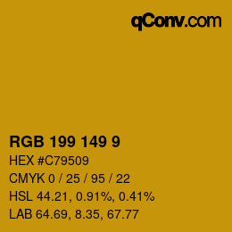 カラーコード: RGB 199 149 9 | qconv.com