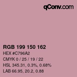 Color code: RGB 199 150 162 | qconv.com