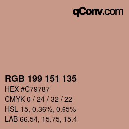 カラーコード: RGB 199 151 135 | qconv.com