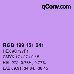 Color code: RGB 199 151 241 | qconv.com