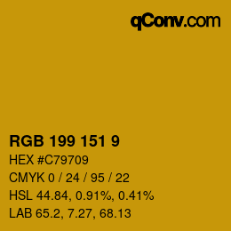 カラーコード: RGB 199 151 9 | qconv.com