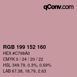 Color code: RGB 199 152 160 | qconv.com