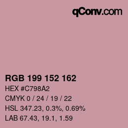 カラーコード: RGB 199 152 162 | qconv.com
