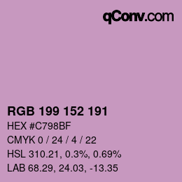Color code: RGB 199 152 191 | qconv.com