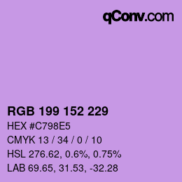 カラーコード: RGB 199 152 229 | qconv.com