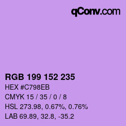 Color code: RGB 199 152 235 | qconv.com