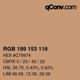 Color code: RGB 199 153 116 | qconv.com