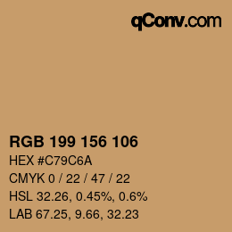 Color code: RGB 199 156 106 | qconv.com