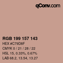 Farbcode: RGB 199 157 143 | qconv.com