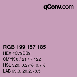 Color code: RGB 199 157 185 | qconv.com