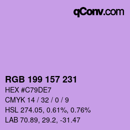 Color code: RGB 199 157 231 | qconv.com