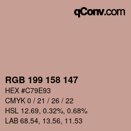 カラーコード: RGB 199 158 147 | qconv.com