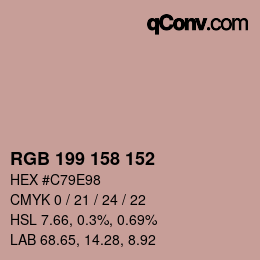 カラーコード: RGB 199 158 152 | qconv.com