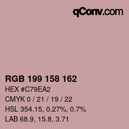 Color code: RGB 199 158 162 | qconv.com