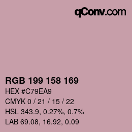 カラーコード: RGB 199 158 169 | qconv.com
