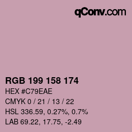 Code couleur: RGB 199 158 174 | qconv.com