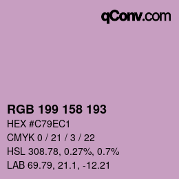 Color code: RGB 199 158 193 | qconv.com