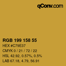 Color code: RGB 199 158 55 | qconv.com