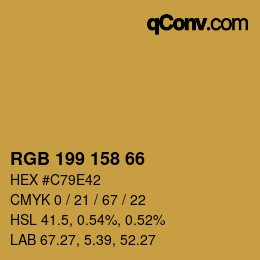 颜色代码: RGB 199 158 66 | qconv.com