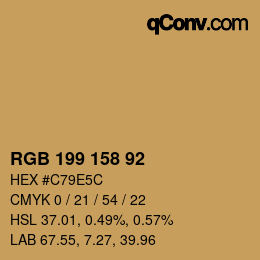 颜色代码: RGB 199 158 92 | qconv.com