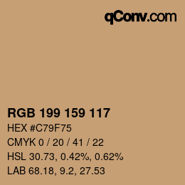 颜色代码: RGB 199 159 117 | qconv.com