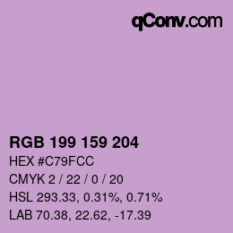 Color code: RGB 199 159 204 | qconv.com