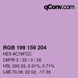 颜色代码: RGB 199 159 204 | qconv.com
