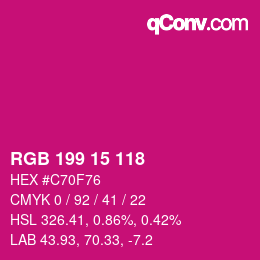 Color code: RGB 199 15 118 | qconv.com