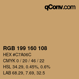 Color code: RGB 199 160 108 | qconv.com