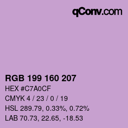 Color code: RGB 199 160 207 | qconv.com