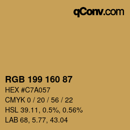 Código de color: RGB 199 160 87 | qconv.com