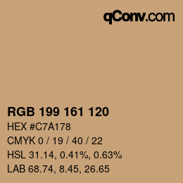 カラーコード: RGB 199 161 120 | qconv.com