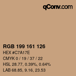 Color code: RGB 199 161 126 | qconv.com