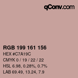 Código de color: RGB 199 161 156 | qconv.com