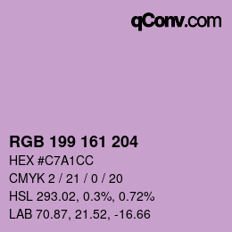 Code couleur: RGB 199 161 204 | qconv.com