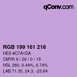 Color code: RGB 199 161 218 | qconv.com