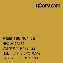 Code couleur: RGB 199 161 55 | qconv.com
