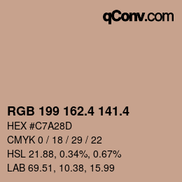 カラーコード: RGB 199 162.4 141.4 | qconv.com