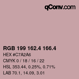 カラーコード: RGB 199 162.4 166.4 | qconv.com