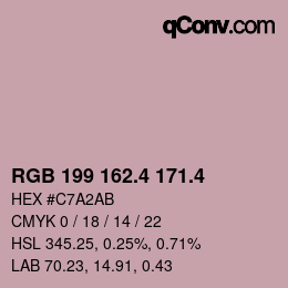 カラーコード: RGB 199 162.4 171.4 | qconv.com