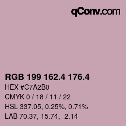 カラーコード: RGB 199 162.4 176.4 | qconv.com