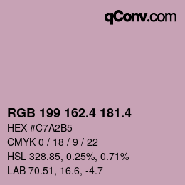 カラーコード: RGB 199 162.4 181.4 | qconv.com