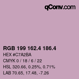 カラーコード: RGB 199 162.4 186.4 | qconv.com