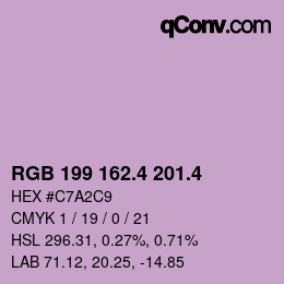 カラーコード: RGB 199 162.4 201.4 | qconv.com