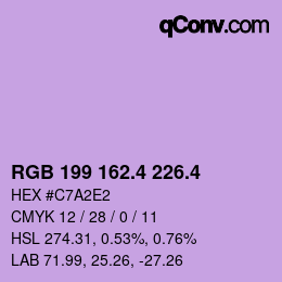 カラーコード: RGB 199 162.4 226.4 | qconv.com