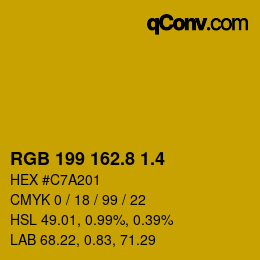 カラーコード: RGB 199 162.8 1.4 | qconv.com